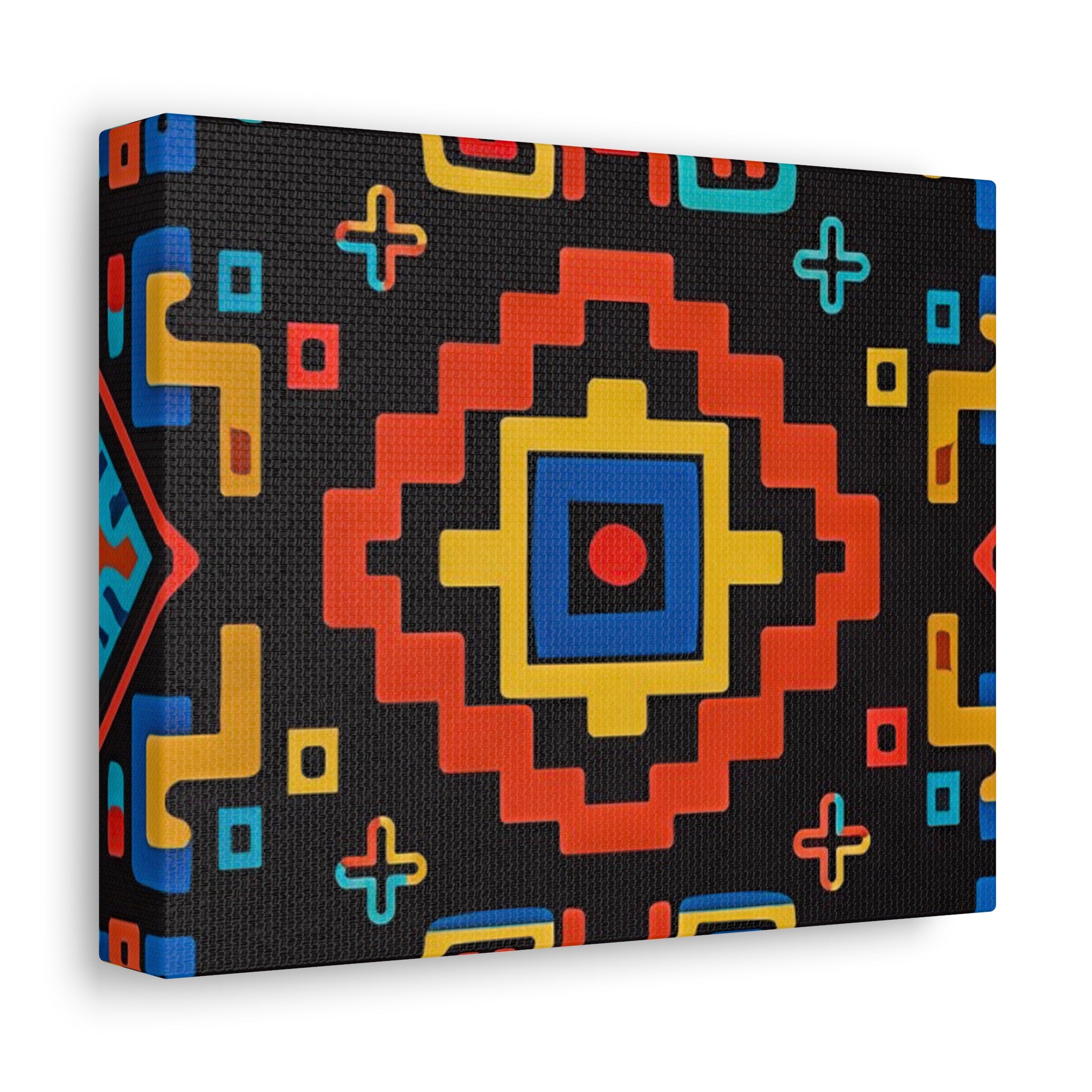 Bold Geometric Aztec Stretched Canvas Wall Art