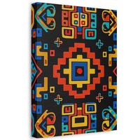 Bold Geometric Aztec Stretched Canvas Wall Art