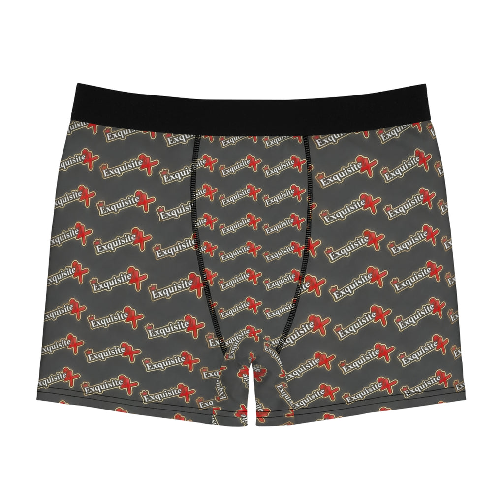 Exquisite 24 Boxer Briefs — Grey All-Over Logo Print