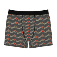 Exquisite 24 Boxer Briefs — Grey All-Over Logo Print