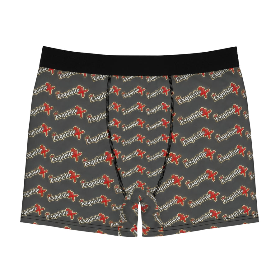 Exquisite 24 Boxer Briefs — Grey All-Over Logo Print