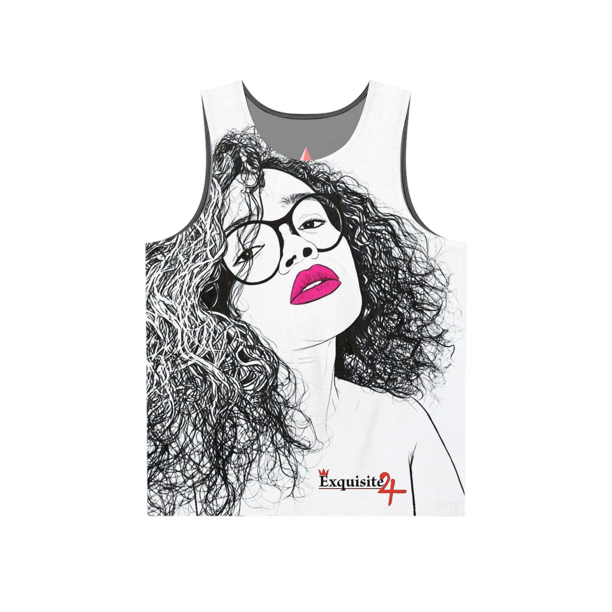 Sims-inspired Red Plumbob Tank Top with Blue Roses – Gamer Aesthetic Men’s Tank
