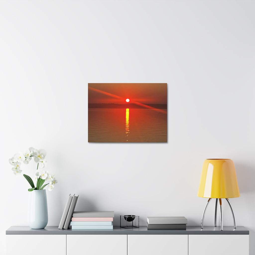 Sunset Reflection Stretched Canvas Wall Art