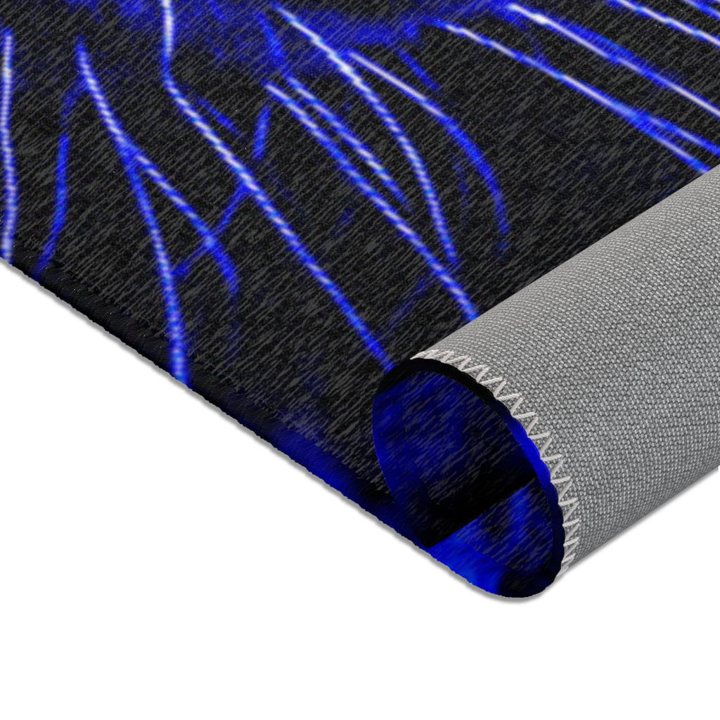Blue Leopard Area Rug – Bold Neon Leopard Accent Rug for Living Room, Bedroom & Game Room