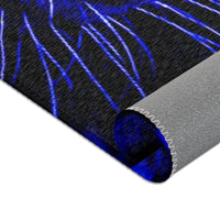 Blue Leopard Area Rug – Bold Neon Leopard Accent Rug for Living Room, Bedroom & Game Room