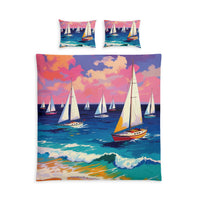 Sailboat Seascape Cotton Duvet Cover