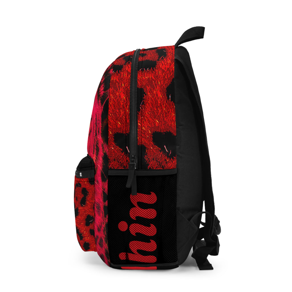 Red Leopard Eyes Backpack – 'Exquisite 24' Graphic School & Travel Bag