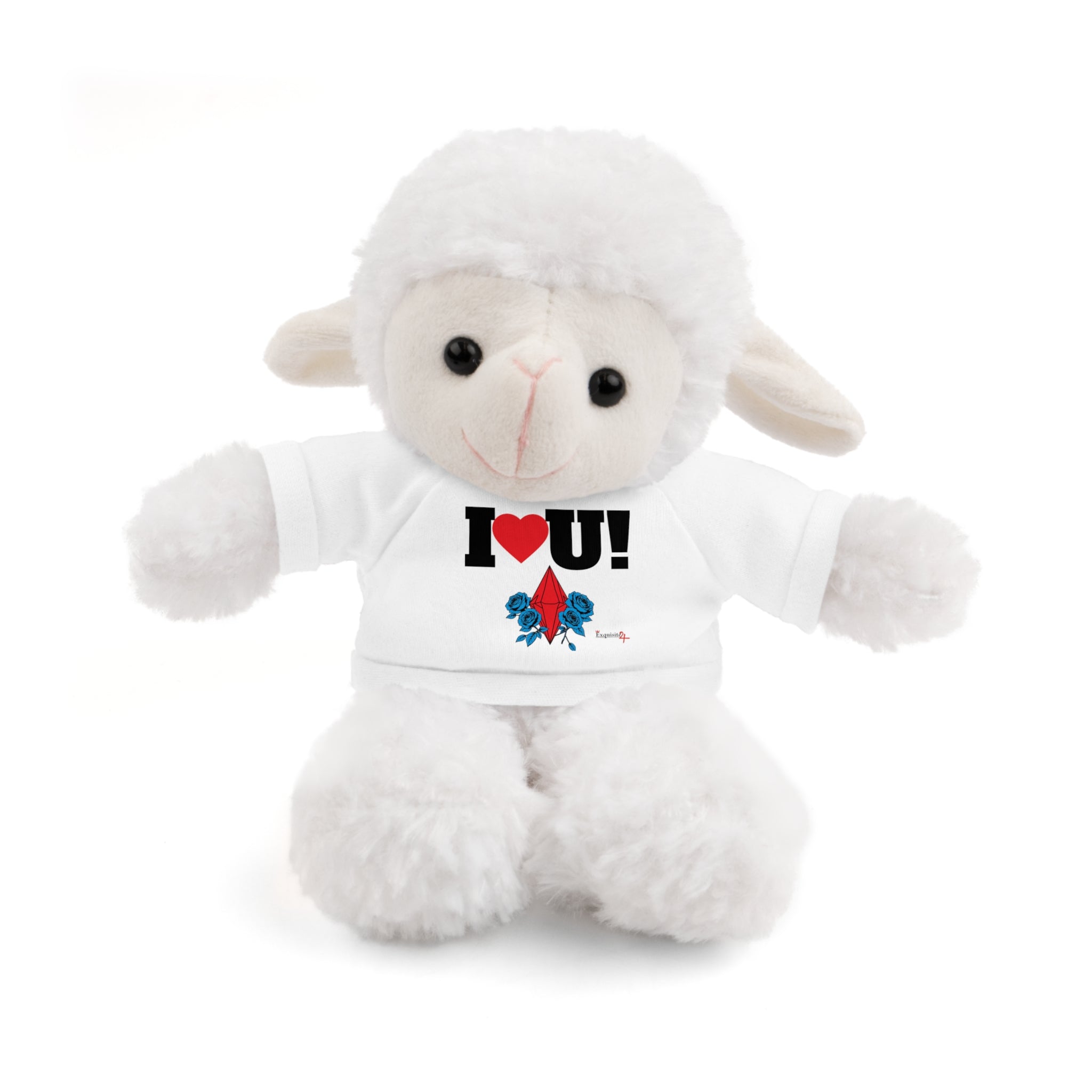Plush Bear with Branded Tee – Red Diamond and Blue Roses Teddy