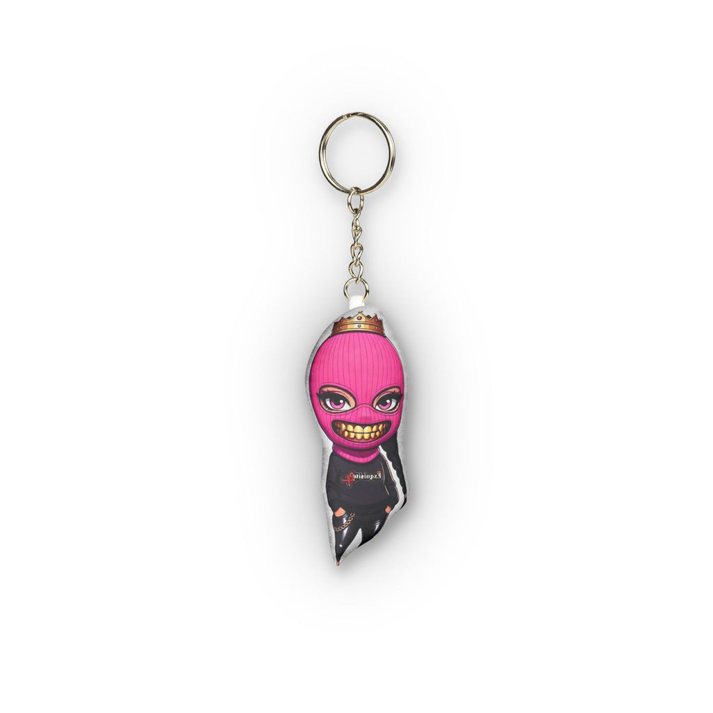 Queen Mask Sticker — Pink Balaclava Girl Mini Plush Keychain