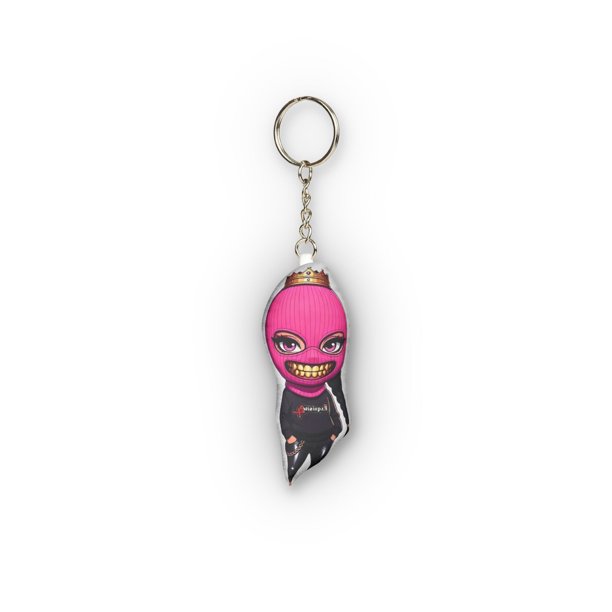 Queen Mask Sticker — Pink Balaclava Girl Mini Plush Keychain