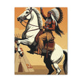 Aboriginal American Warrior on Horse — Stretched Canvas Wall Art