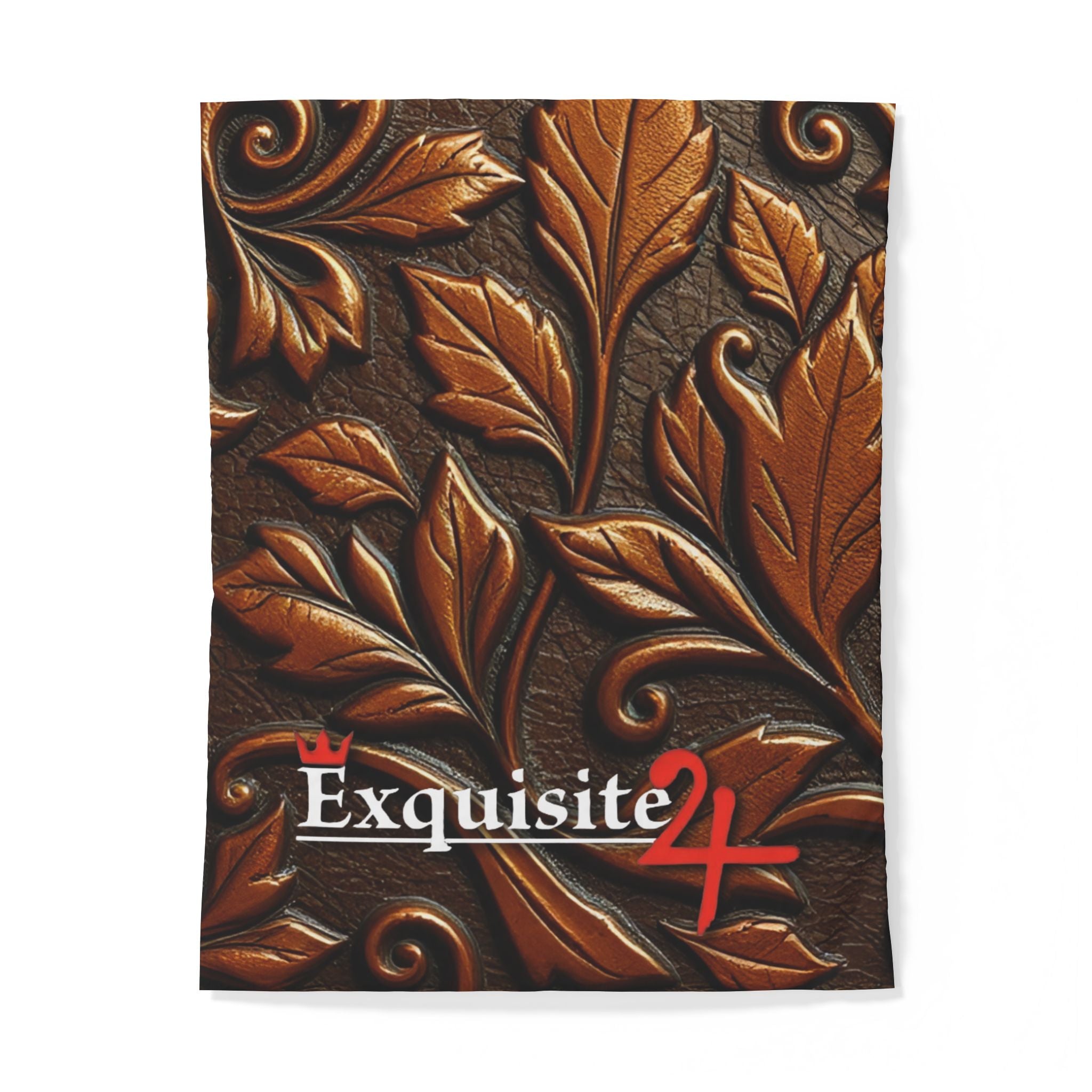 Exquisite 24 Brown Embossed Leaf Cotton Duvet Cover