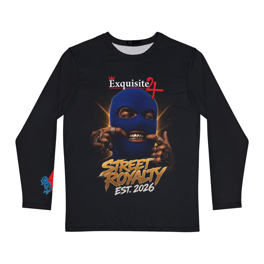 Men's 'Street Royalty Est. 2026' Blue Mask Long Sleeve Shirt