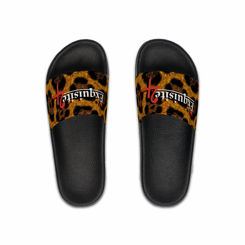 Leopard Print 'Exquisite 24’ Men's Slide Sandals — Fashionable Pool & Lounge Slides