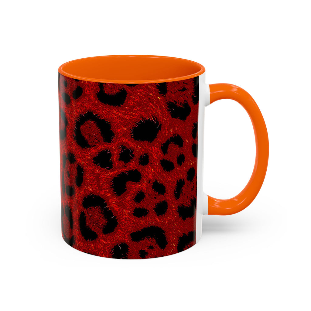 Red Leopard Print Accent Coffee Mug (11/15oz)