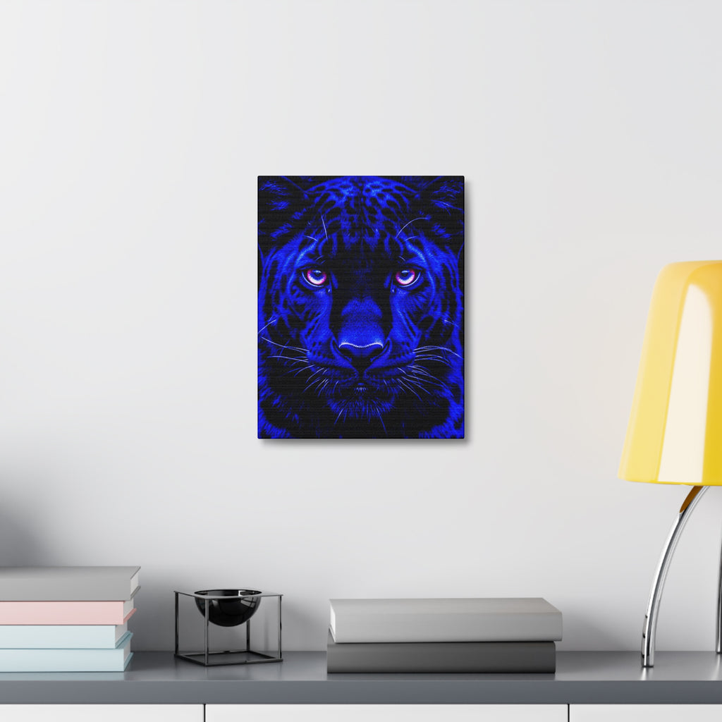 Blue Panther Stretched Canvas Wall Art