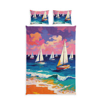 Sailboat Seascape Cotton Duvet Cover