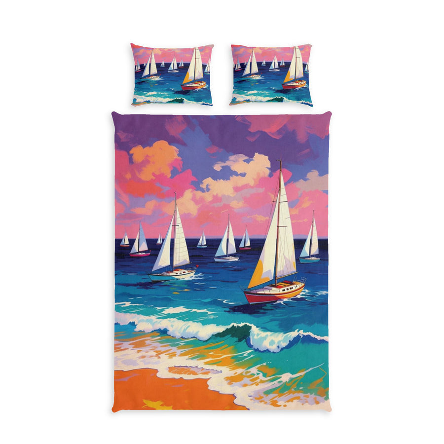 Sailboat Seascape Cotton Duvet Cover