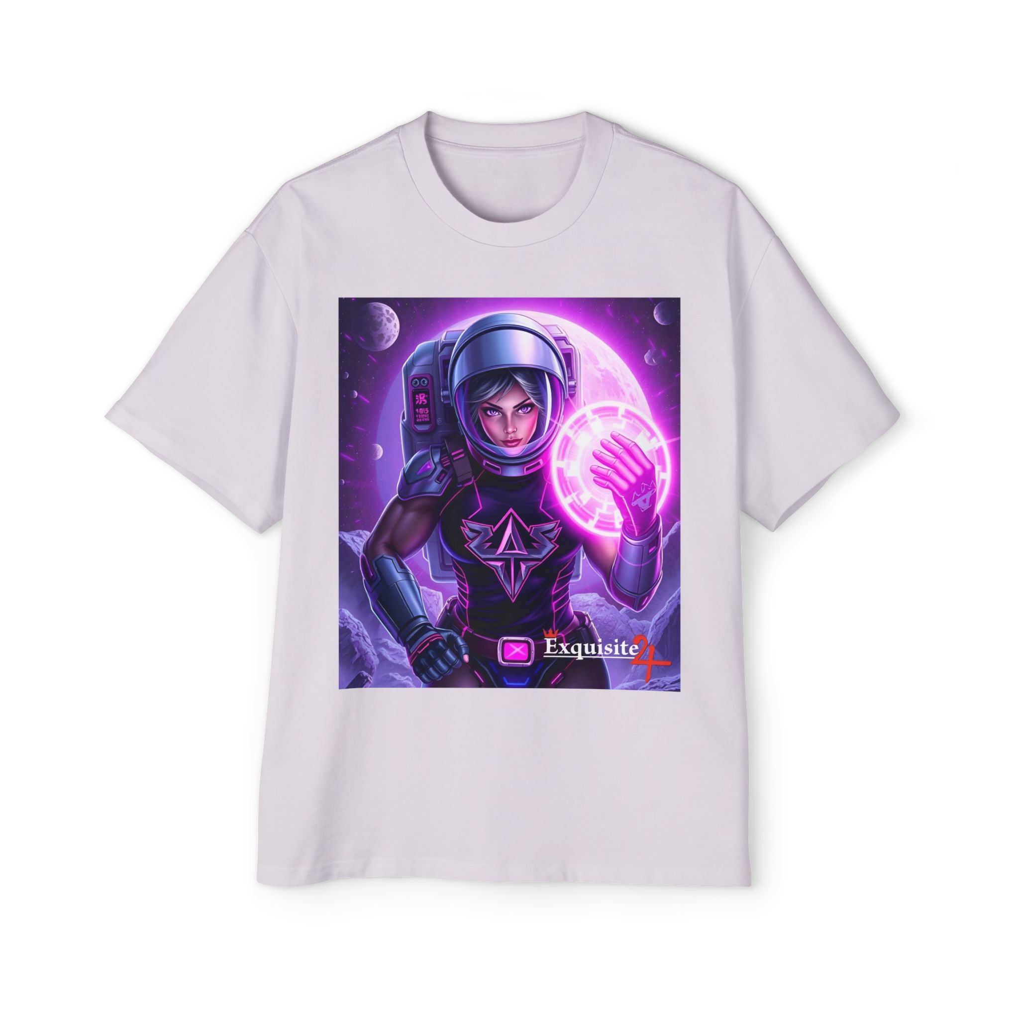 Astronaut Warrior Tee — Neon Space Mage Graphic T-Shirt