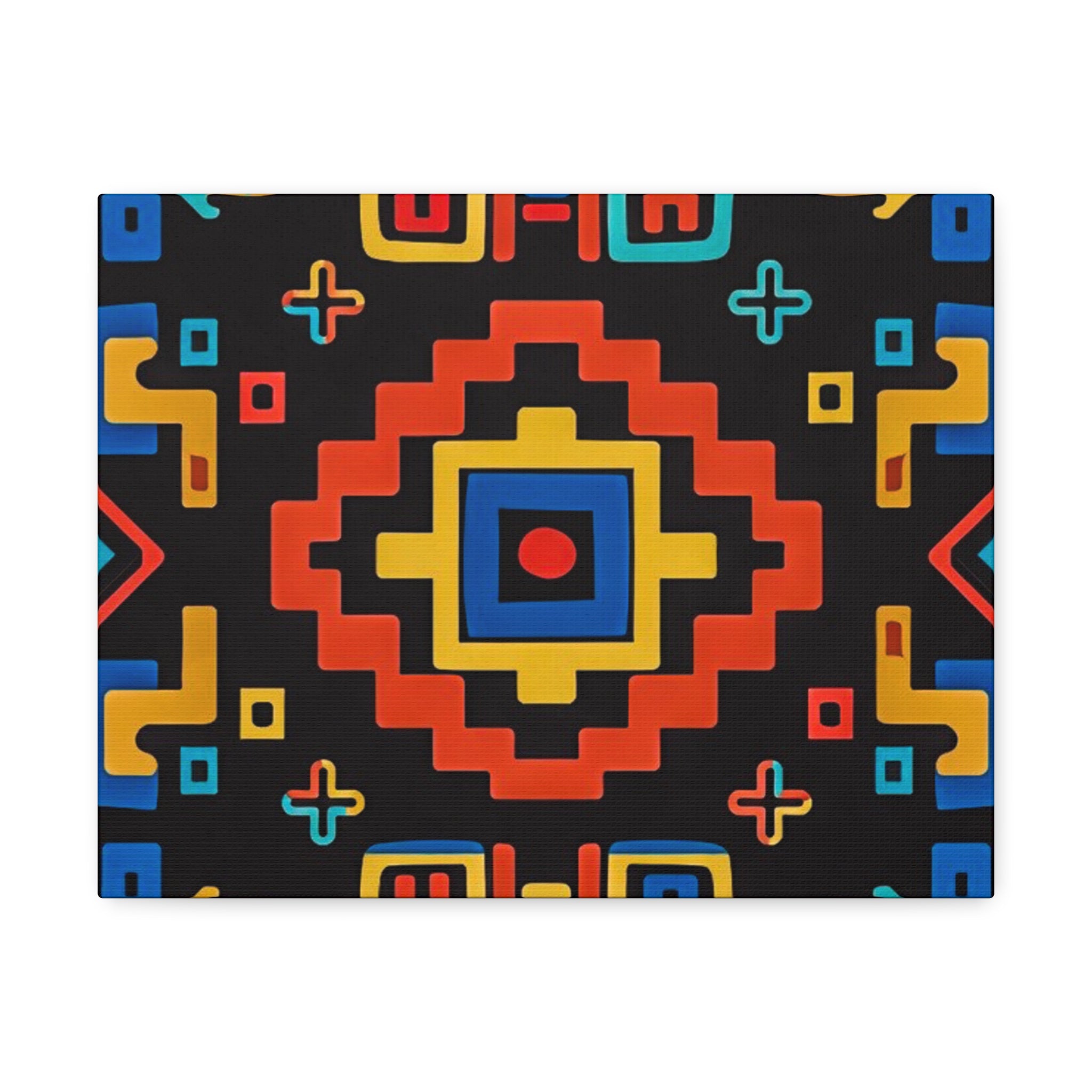 Bold Geometric Aztec Stretched Canvas Wall Art