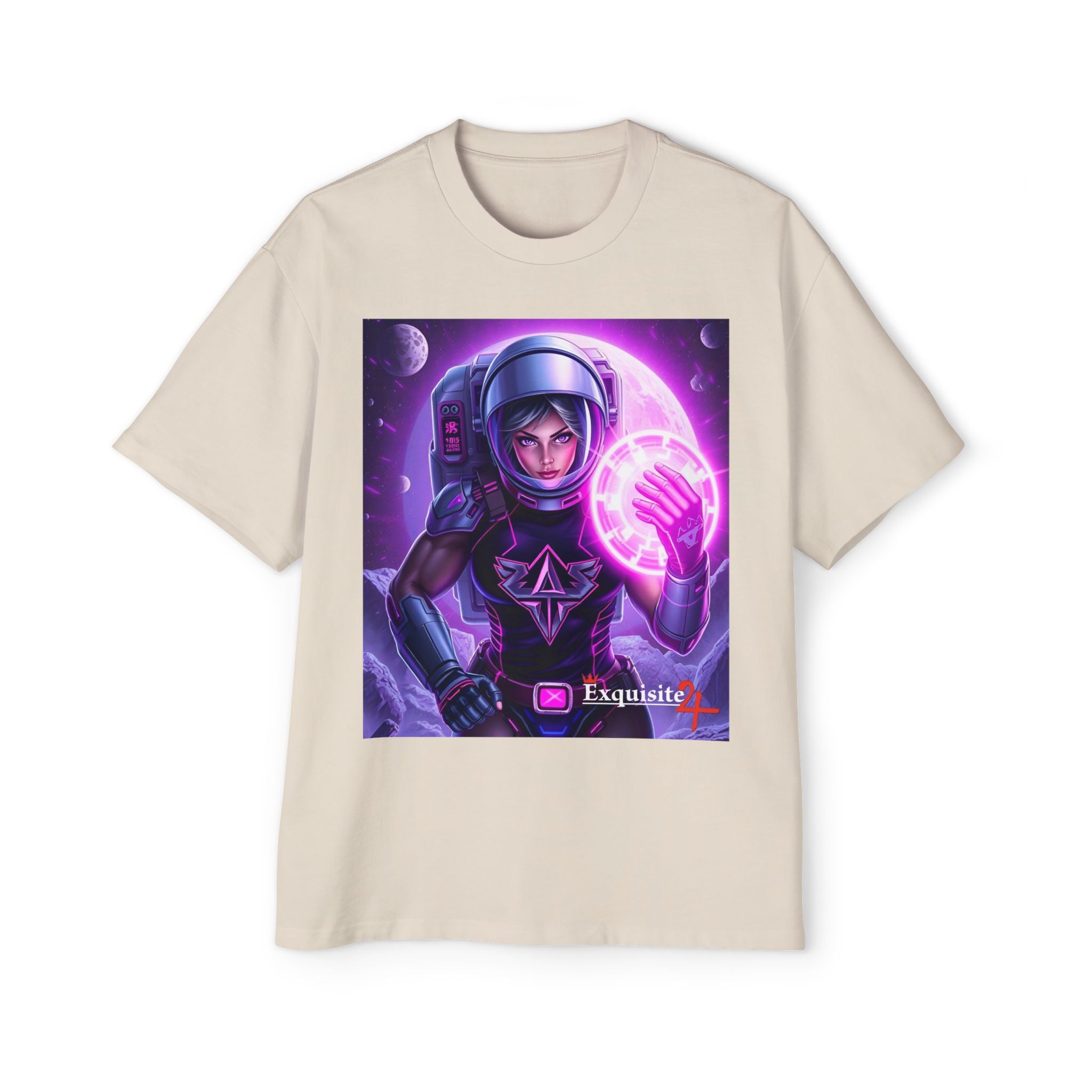Astronaut Warrior Tee — Neon Space Mage Graphic T-Shirt