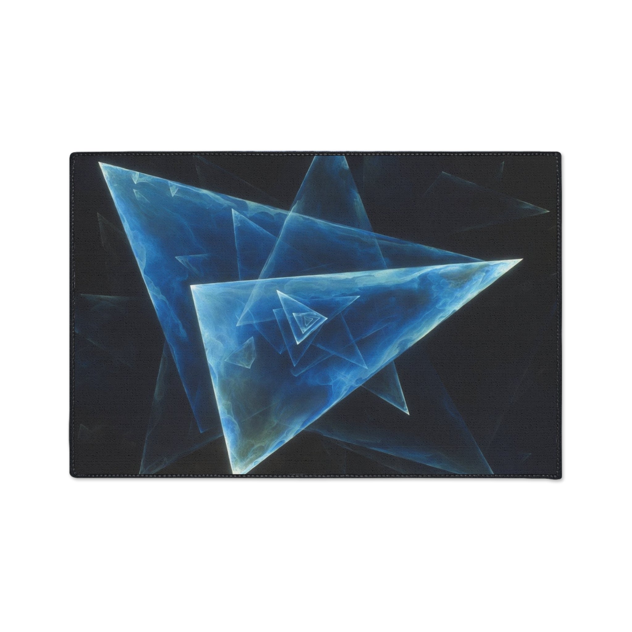 Geometric Blue Triangle Heavy-Duty Floor Mat
