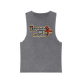 Exquisite 24 'Royalty Within' Stonewash Tank Top — Red Jewel & Blue Roses Graphic