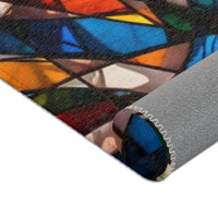 Stained Glass Mosaic Area Rug — Vibrant Geometric Decorative Floor Mat