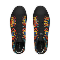 Ethnic Geo Pattern High Top Sneakers — Colorful Tribal-Inspired Men's Shoes