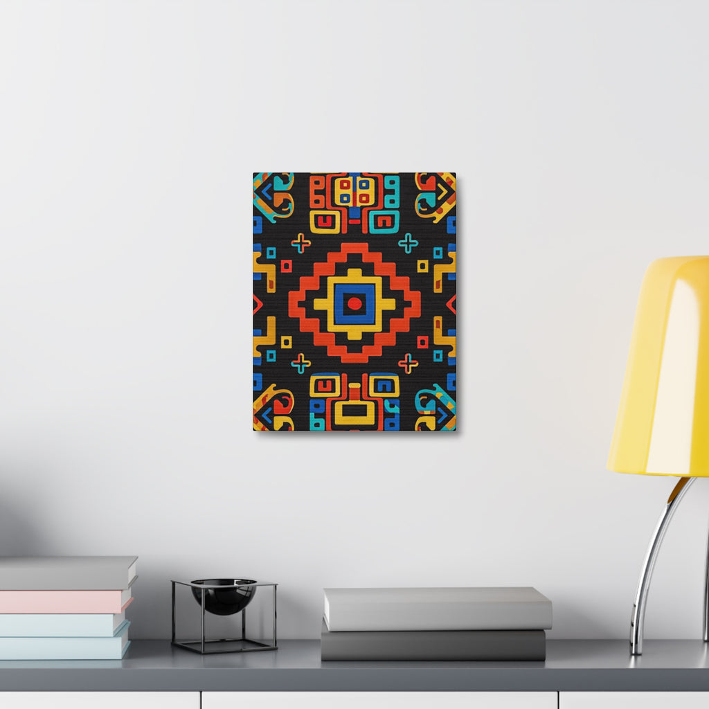 Bold Geometric Aztec Stretched Canvas Wall Art