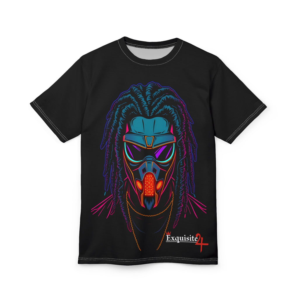Neon Dreadmask T-Shirt — Cyberpunk Gas Mask Portrait All-Over Print