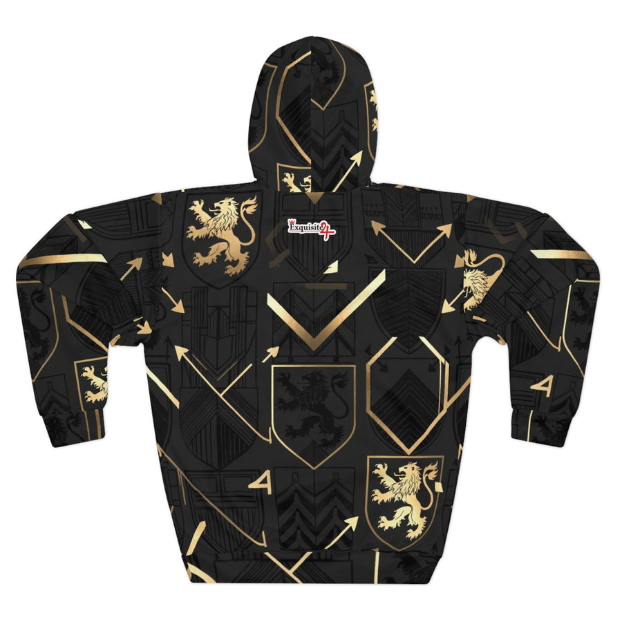 Gold Heraldic Lion Crest Hoodie
