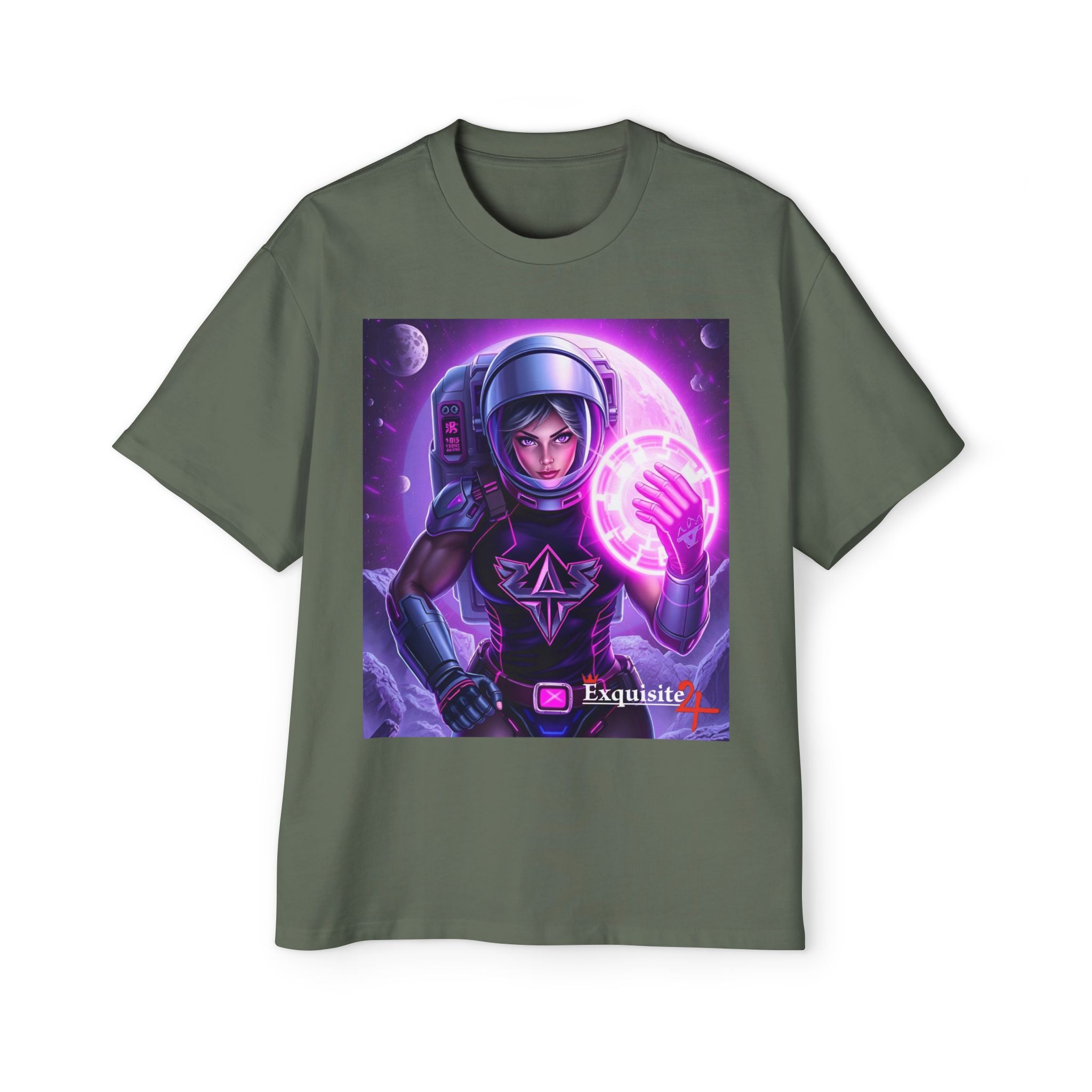 Astronaut Warrior Tee — Neon Space Mage Graphic T-Shirt