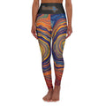 High-Waist Swirl Yoga Leggings — Colorful Abstract Marble Print