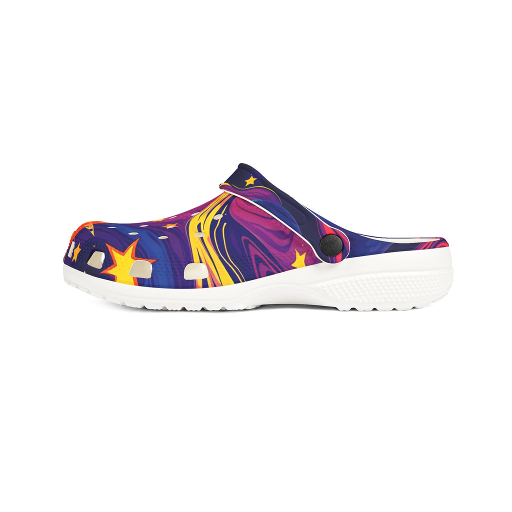 Galaxy Sunset Foam Clogs — Vibrant Space-Themed EVA Slip‑Ons