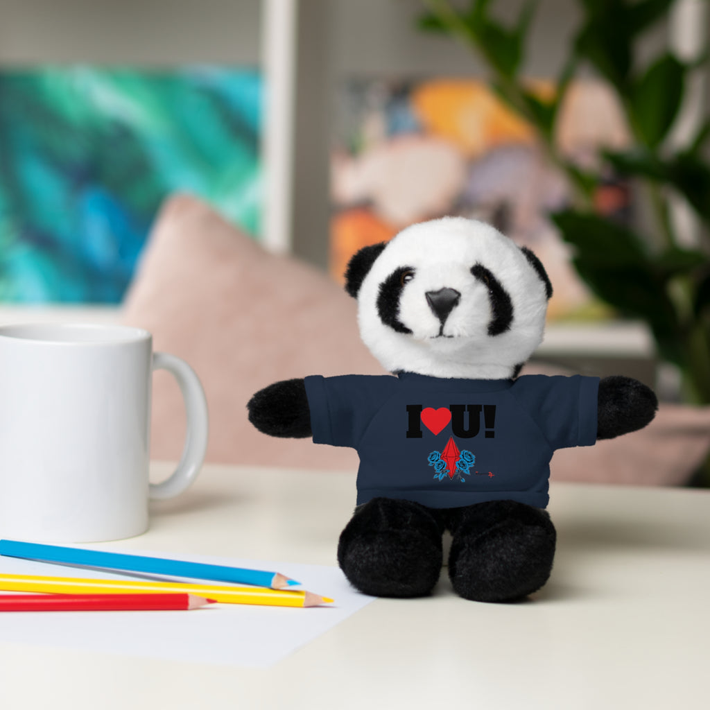 Plush Bear with Branded Tee – Red Diamond and Blue Roses Teddy