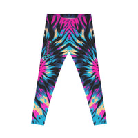 Tie-Dye Pink & Blue Vortex Leggings — Women's All-Over-Print Yoga & Casual Pants