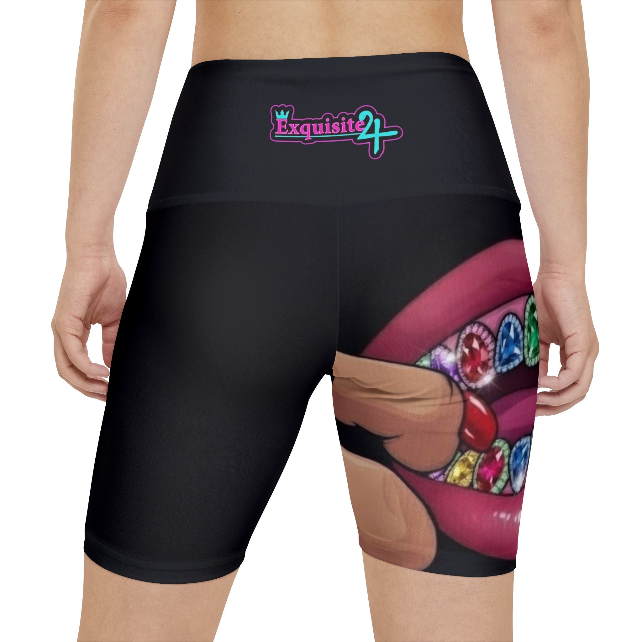Exquisite 24 Gem Grillz Women's Workout Shorts