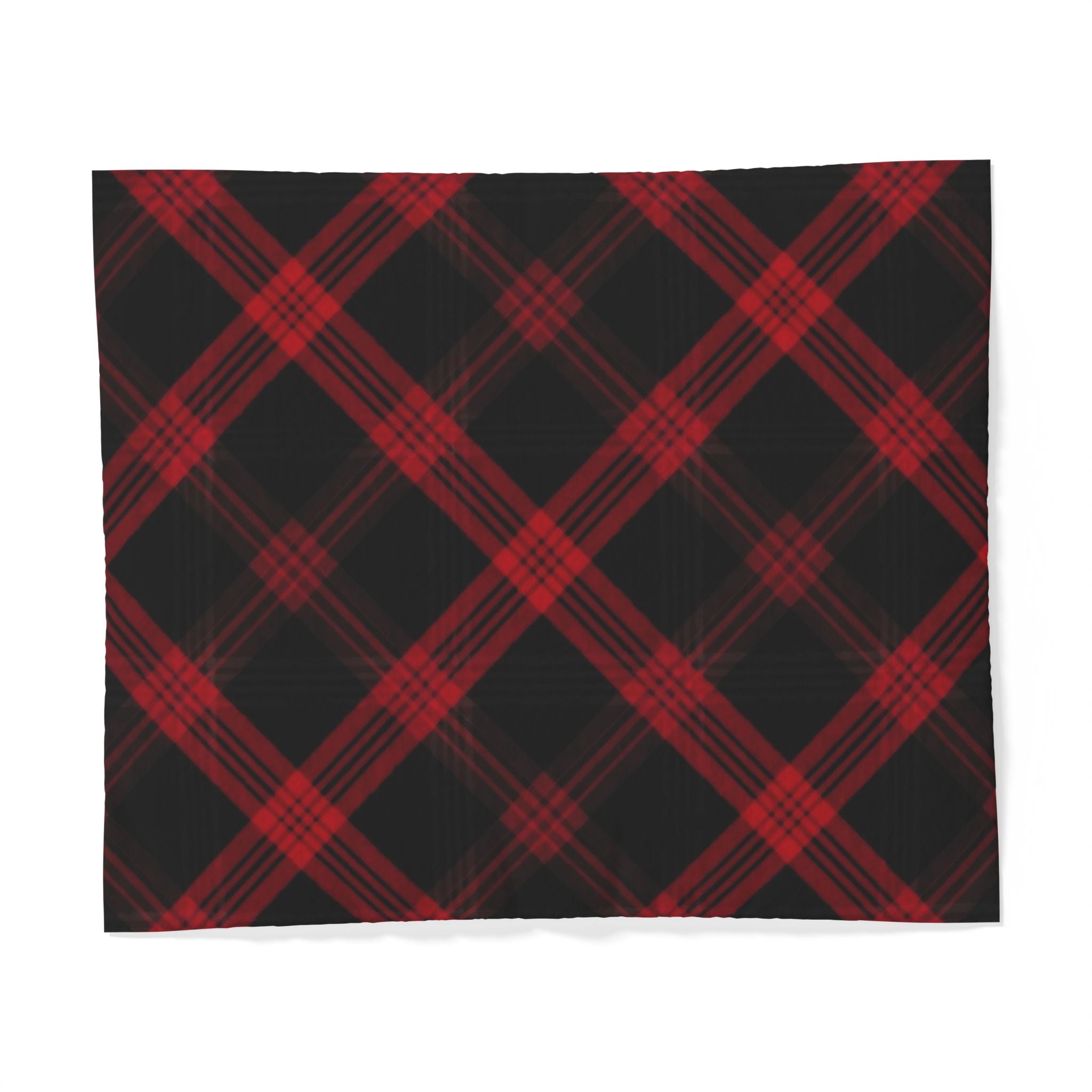 Red & Black Plaid Cotton Duvet Cover