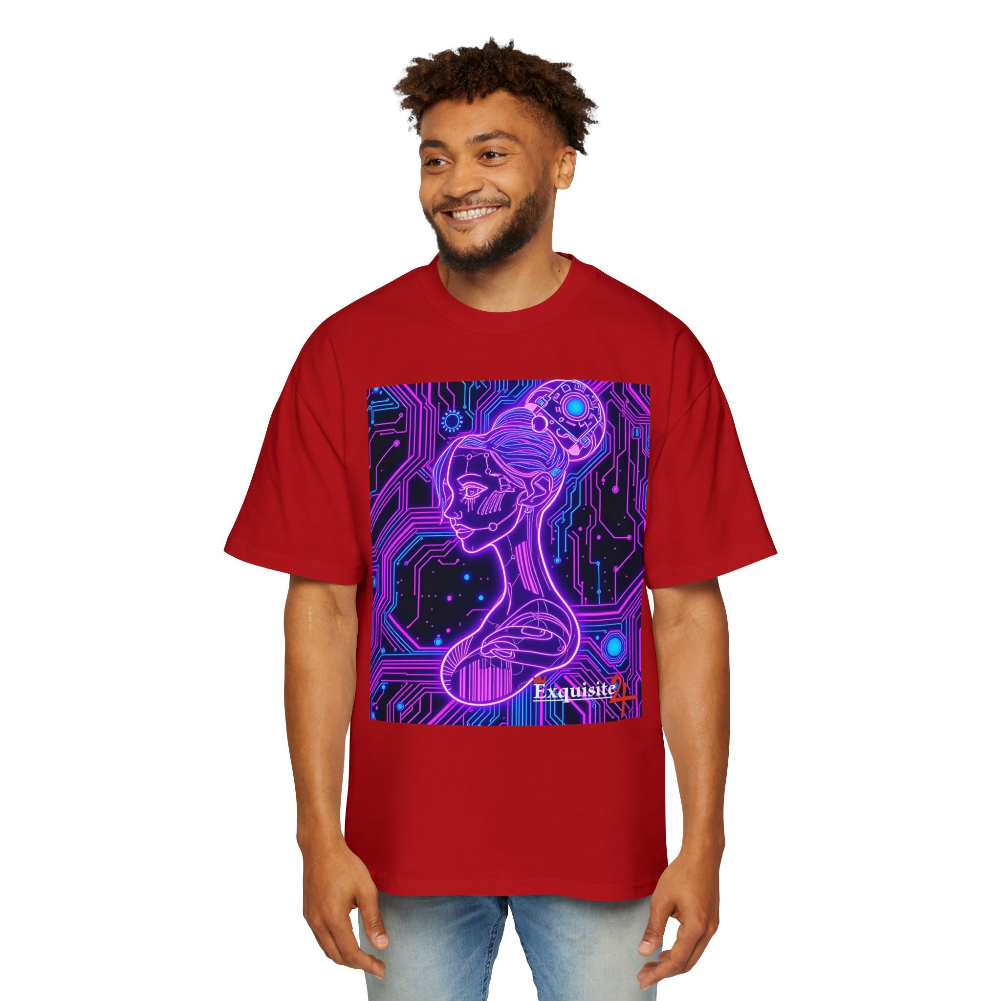 Cyberpunk Goddess Graphic Tee Oversized Men's T-Shirt