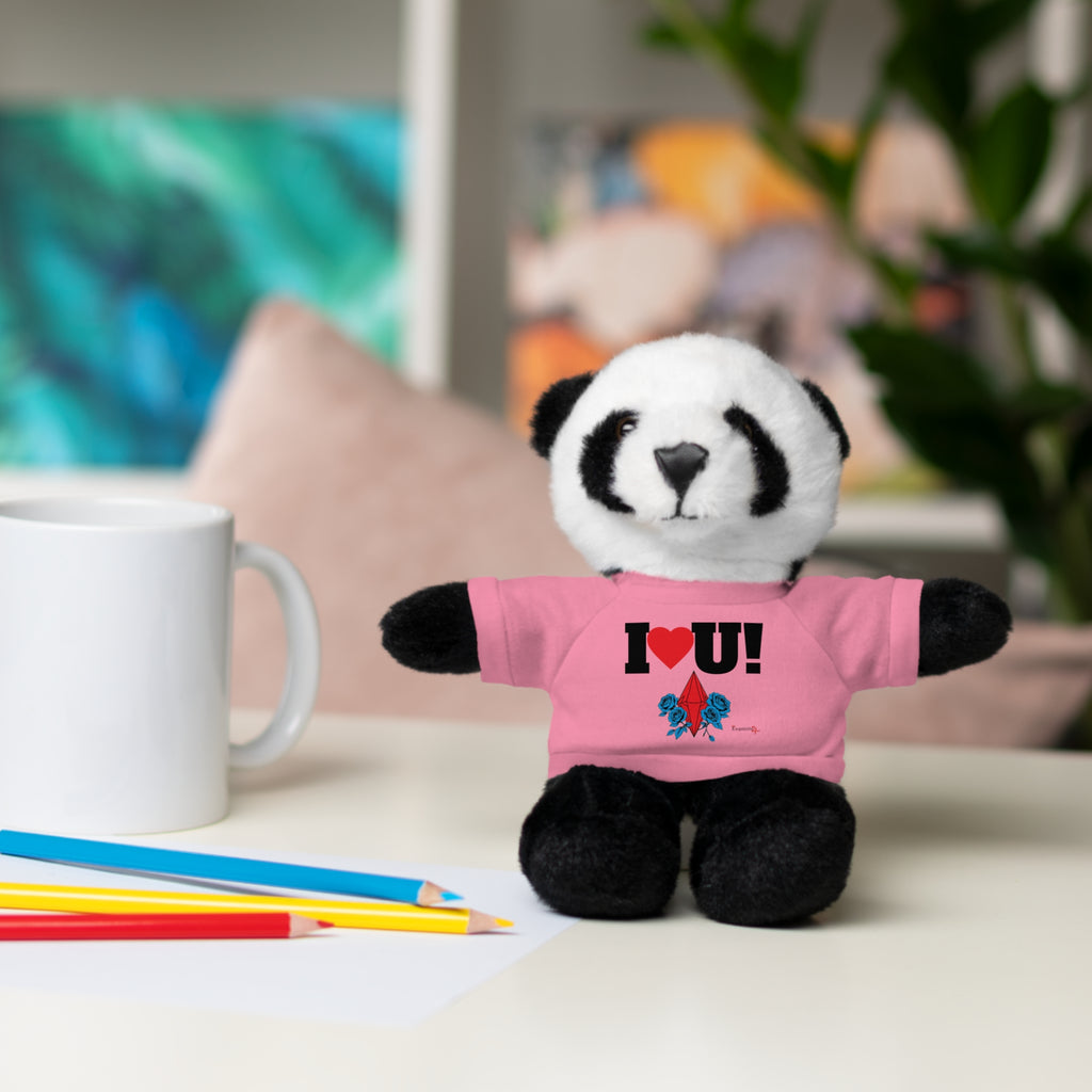 Plush Bear with Branded Tee – Red Diamond and Blue Roses Teddy