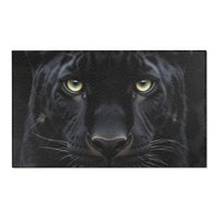 Black Panther Area Rug — Realistic Panther Face Decorative Accent Rug