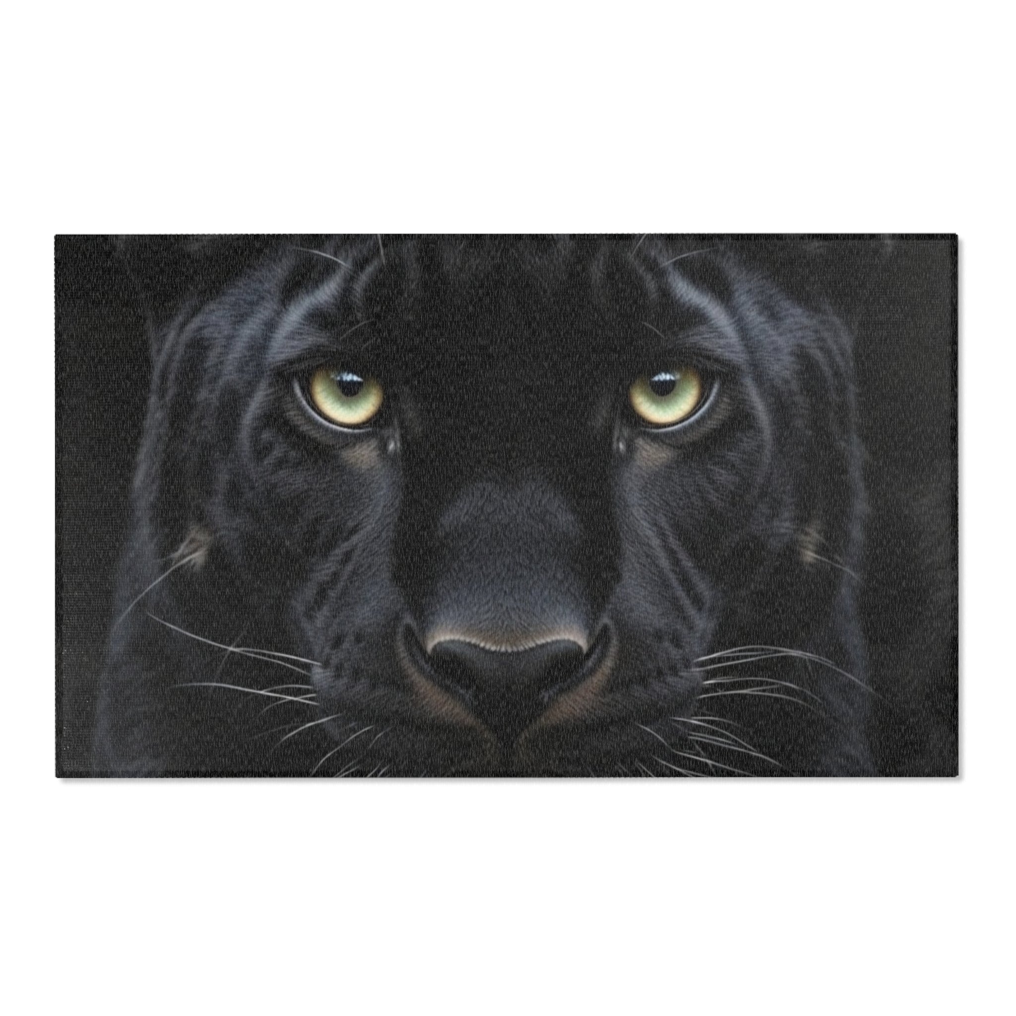 Black Panther Area Rug — Realistic Panther Face Decorative Accent Rug
