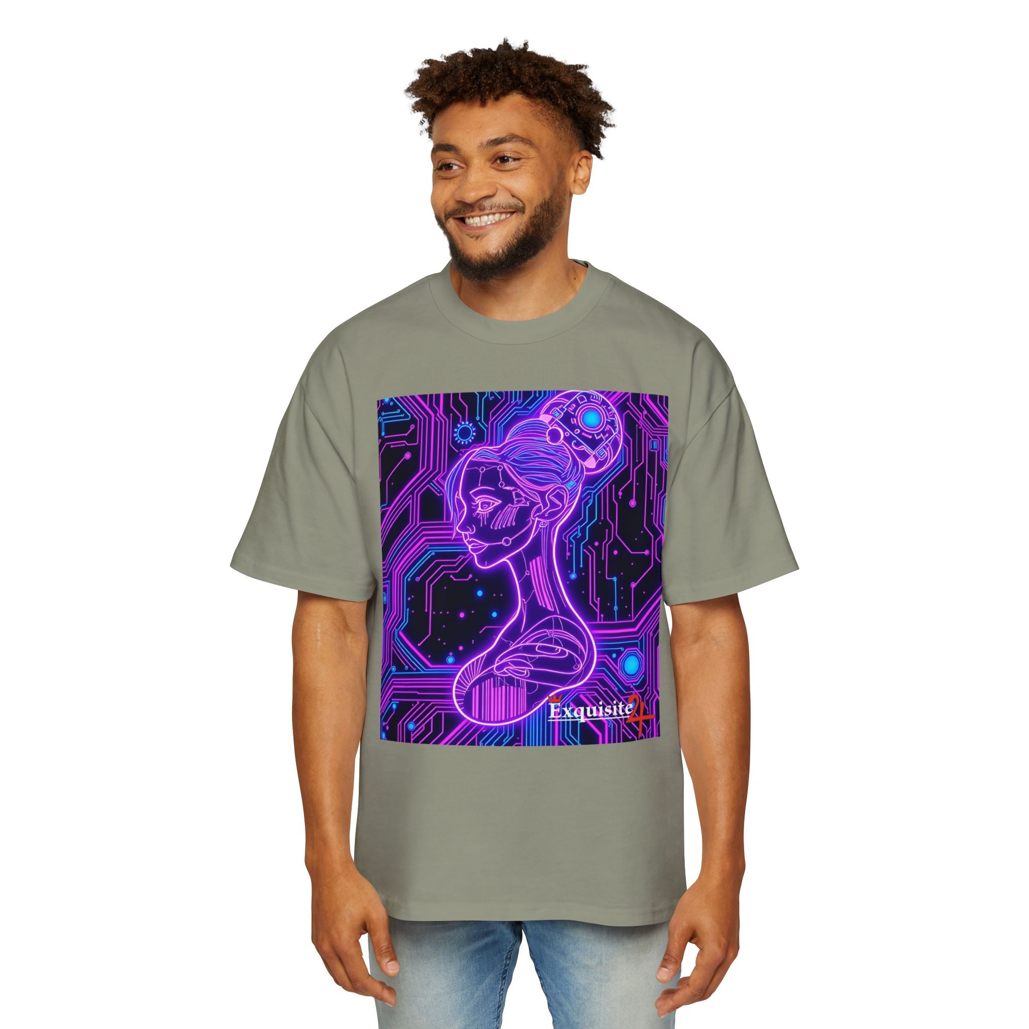 Cyberpunk Goddess Graphic Tee Oversized Men's T-Shirt
