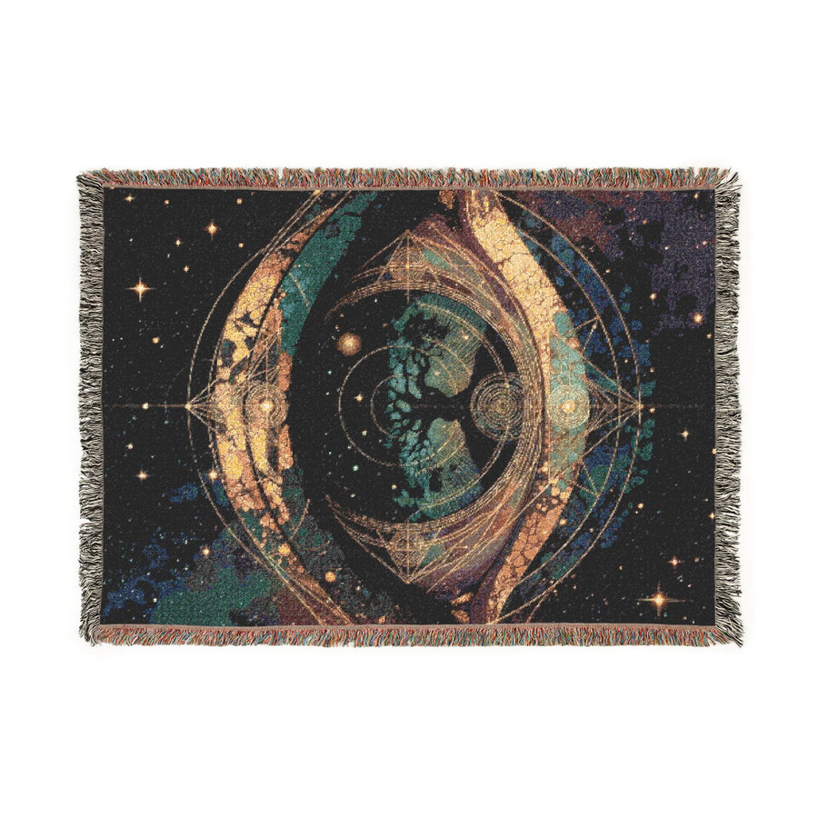 Celestial Eye Woven Blanket — Vintage Starry Night Throw