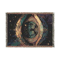 Celestial Eye Woven Blanket — Vintage Starry Night Throw