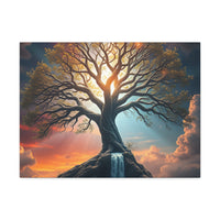 Tree of Light Stretched Canvas Wall Art – Inspirational Fantasy Landscape