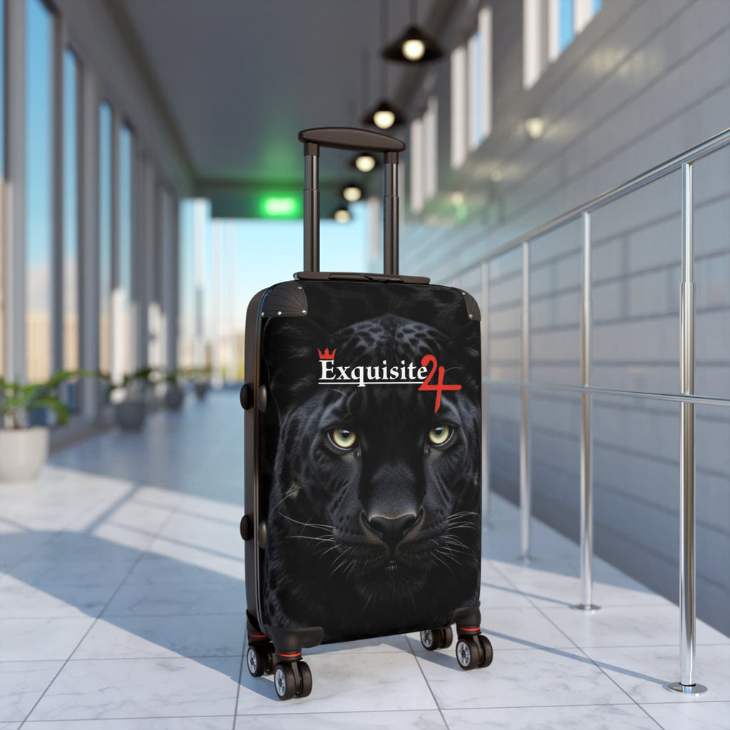 Royal Black Panther Carry-On Suitcase with Exquisite 24 Logo — Bold Travel Luggage