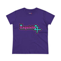 Exquisite 24 Sticker Logo Women's Graphic Tee – Neon Cotton Candy