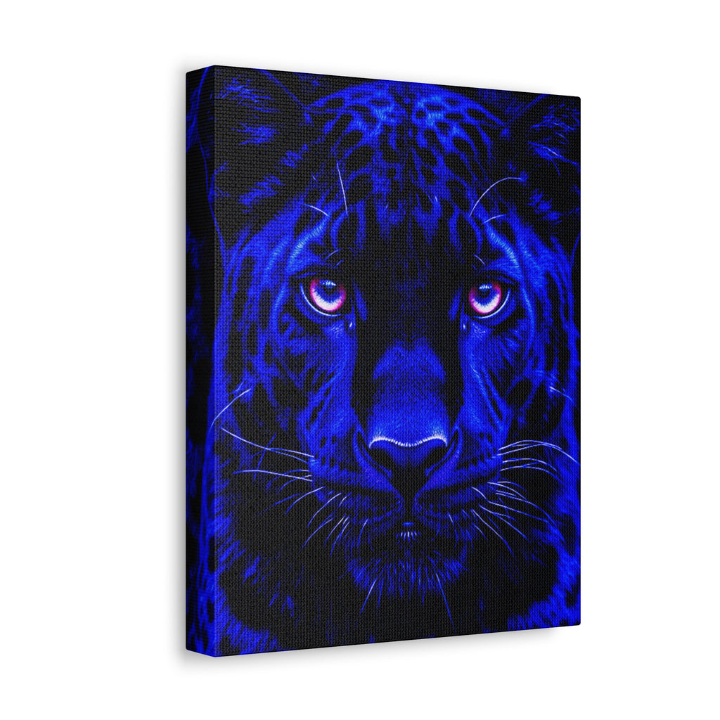 Blue Panther Stretched Canvas Wall Art